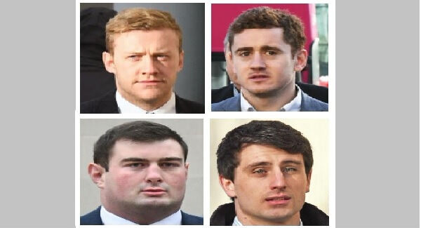 Paddy Jackson, Stuart Olding, Blane McIlroy and Rory Harrison. Paddy Jackson, Stuart Olding, Blane McIlroy and Rory Harrison.
