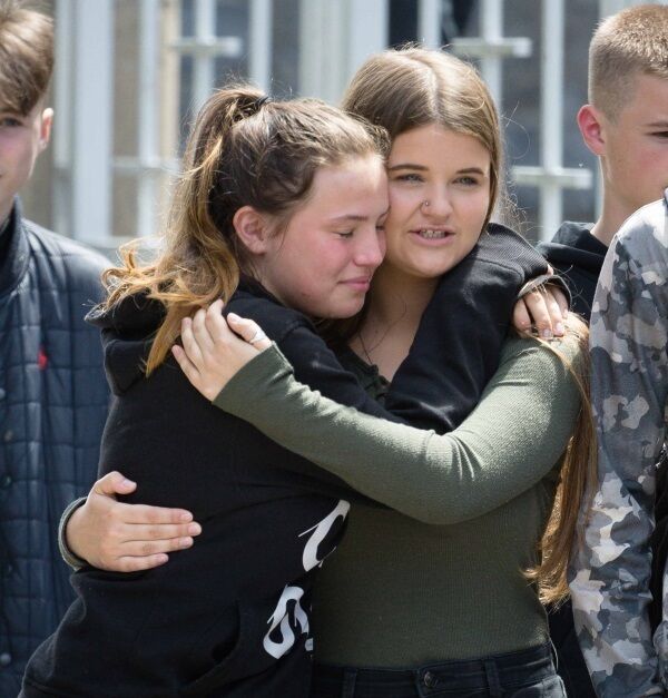 Mourners at Jack Kenneally's funeral today.