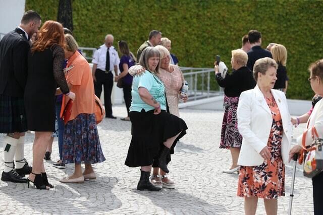 Survivors of the Magdalene laundries, with supporters and family members at a reception hosted by Michael D Higgins (Brian Lawless/PA) Survivors of the Magdalene laundries, with supporters and family members at a reception hosted by Michael D Higgins (Brian Lawless/PA)