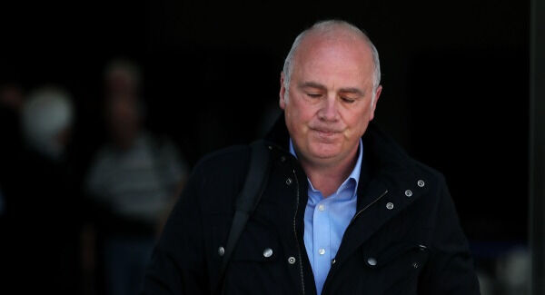 Former Anglo Irish Bank executive David Drumm pictured outside Dublin's Central Criminal Court after he was found guilty. Photo: Brian Lawless/PA Wire