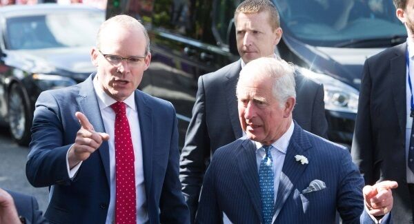 Minister for Foreign Affairs and Trade Simon Coveney and The Prince of Wales pictured arriving at English Market.