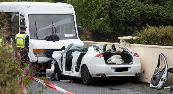 The scene of the crash this morning. Pic: Press 22