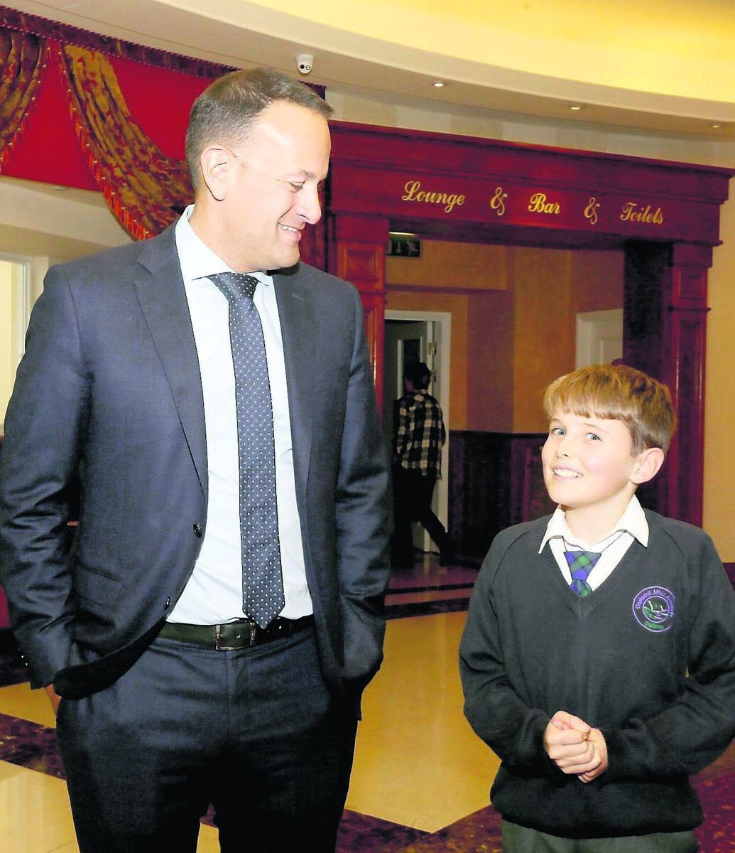 Colm O’Donohue, 12, making sure to get his picture with Taoiseach Leo Varadkar at the Fine Gael think-in in Galway Bay Hotel, Salthill, Galway Colm O’Donohue, 12, making sure to get his picture with Taoiseach Leo Varadkar at the Fine Gael think-in in Galway Bay Hotel, Salthill, Galway