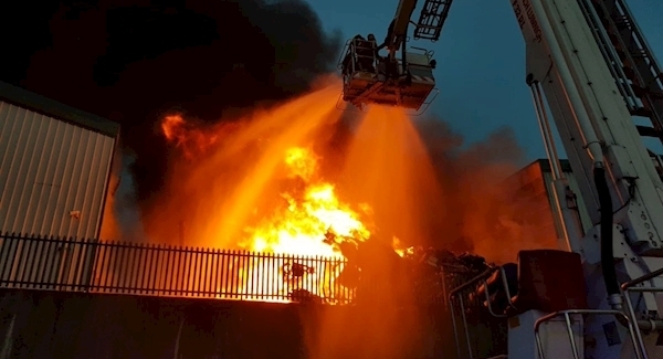 Ten fire trucks responding to major fire at Limerick scrap metal factory