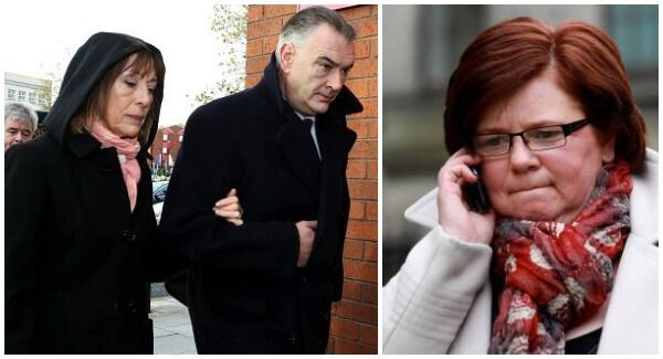 Jules Thomas and Ian Bailey, left, and Marie Farrell, right