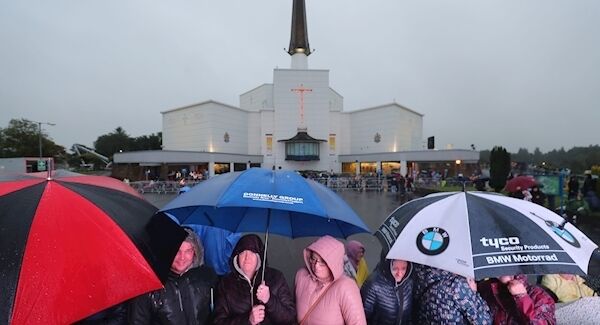 Pilgrims arrive at Knock Holy Shrine. Photo: Niall Carson/PA Wire