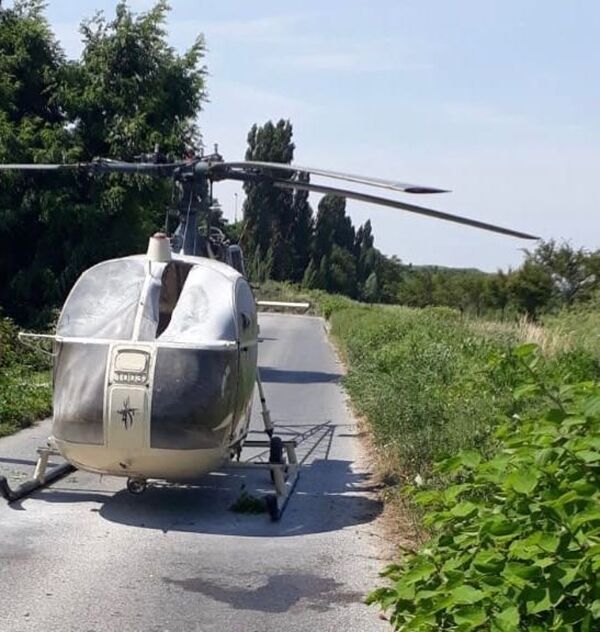The helicopter abandoned by Redoine Faid after his escape from prison on Sunday.