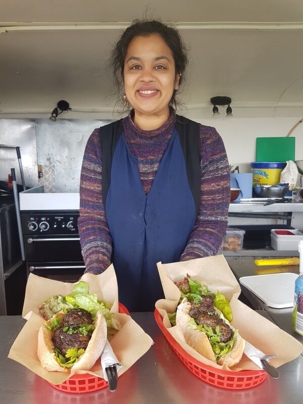 Valerie met Kartika at Inishwallah and enjoyed her exquisite food including spicy lamb meatball sandwiches Valerie met Kartika at Inishwallah and enjoyed her exquisite food including spicy lamb meatball sandwiches