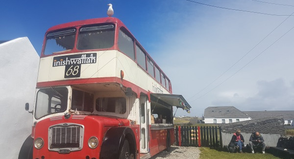 Beetroot burgers and an old London bus on Inishbofin