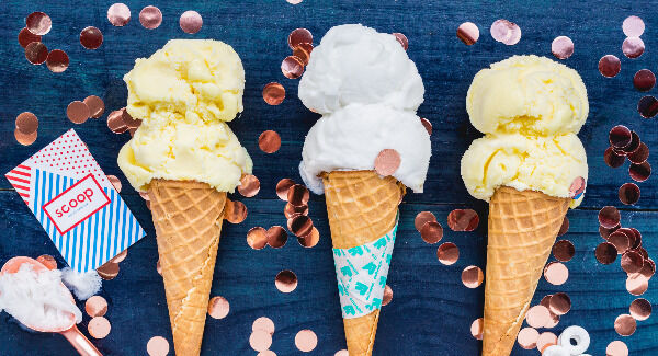 The Gelato comes in both a Prosecco and a peachy Bellini flavour. The Gelato comes in both a Prosecco and a peachy Bellini flavour.