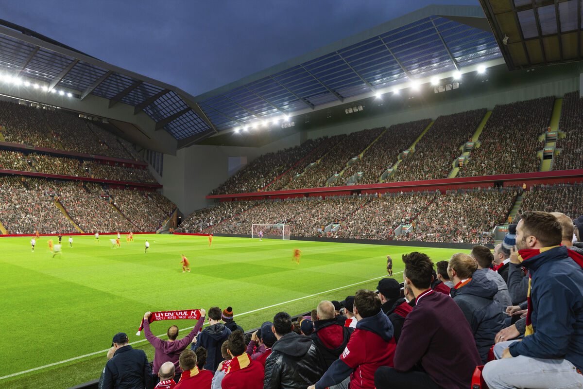 Liverpool are proposing a redevelopment of the Anfield Road stand which will take the ground’s capacity to 61,000 (Handout photo provided by Liverpool FC/PA) Liverpool are proposing a redevelopment of the Anfield Road stand which will take the ground’s capacity to 61,000 (Handout photo provided by Liverpool FC/PA)