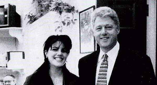 Then White House intern Monica Lewinsky with then president Bill Clinton at a White House function. The picture was submitted as evidence in documents by the Starr investigation. Then White House intern Monica Lewinsky with then president Bill Clinton at a White House function. The picture was submitted as evidence in documents by the Starr investigation.