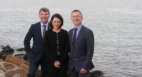 Marine Institute CEO Peter Heffernan, Yvonne Thompson, partner at PwC, and Jim O’Toole, CEO of BIM, who will address Our Ocean Wealth Summit in Galway, June 28 and 29. Pic: Jason Clarke