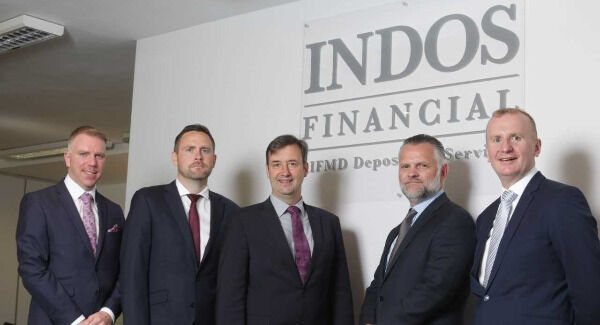 L-R: Brendan McDonald, IDA's Regional Business Development Manager, South East Region, Michael Reddy, Manager, Depository Services, INDOS Financial, Minister Michael D'Arcy, Bill Prew, CEO of INDOS Financial & Denis Curran, IDA's Head of Financial Services pictured in INDOS' new offices in Enniscorthy, Co. Wexford.