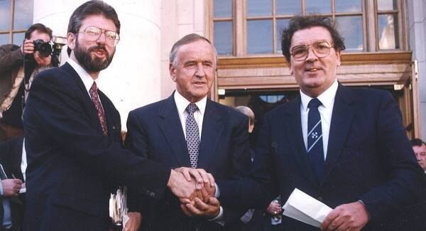Albert Reynolds, Gerry Adams and John Hume in 1996. Albert Reynolds, Gerry Adams and John Hume in 1996.