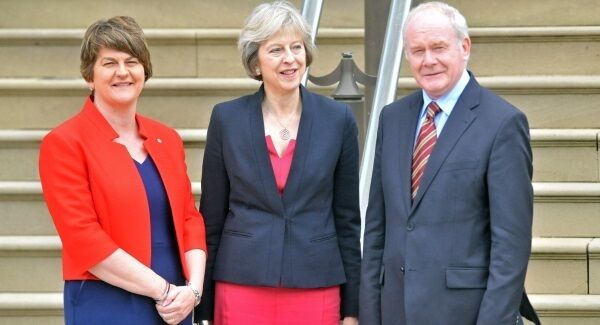 Arlene Foster, Theresa May and Martin McGuinness.