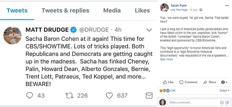 Beware of the satirist. Facebook