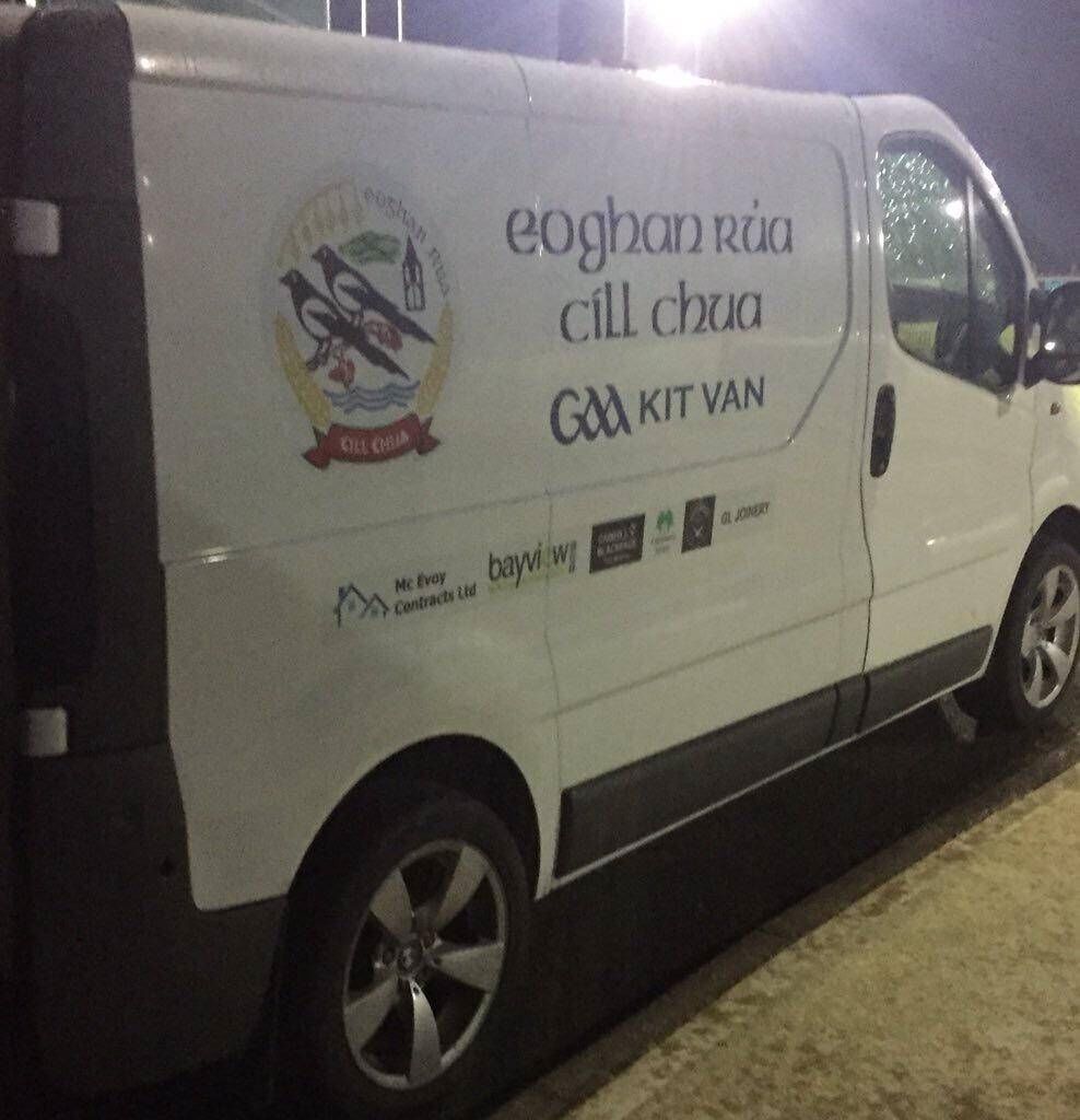 Kilcoo’s dedicated kit van to transport equipment, the envy of many clubs. Kilcoo’s dedicated kit van to transport equipment, the envy of many clubs.