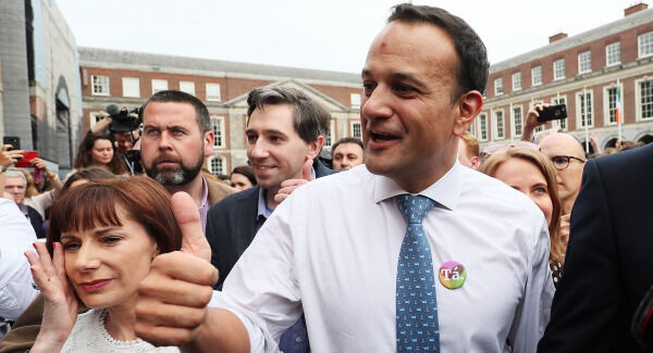 Leo Varadkar celebrates the referendum win