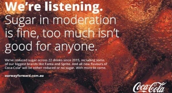 Coca-Cola’s advertisement in major daily newspapers in Australia. Screenshot, Mumbrella