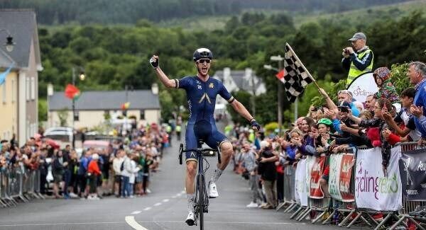 Team Aqua Blue’s Conor Dunne celebrates winning the Cycling Ireland Road Racing National Championships in Sligo. Picture: Bryan Keane Team Aqua Blue’s Conor Dunne celebrates winning the Cycling Ireland Road Racing National Championships in Sligo. Picture: Bryan Keane
