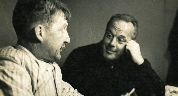 ames N Healy and Dan Donovan in Father Matthew Hall Dressing Room