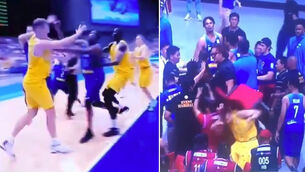 Crazy mass brawl sees 13 players ejected from Australia-Philippines basketball game