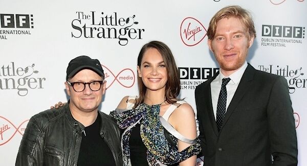 Domhnall Gleeson with director Lenny Abrahamson and co-star Ruth Wilson. Picture: Brian McEvoy