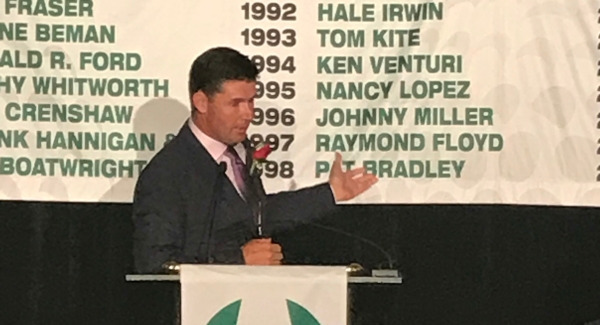 Padraig Harrington receives Gold Tee Award
