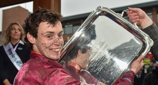 ockey JJ Slevin after winning the BoyleSports Irish Grand National Steeplechase with General Principle on Day 2 of the Fairyhouse Easter Festival at Fairyhouse Racecourse in Meath. Photo by Seb Daly/Sportsfile.