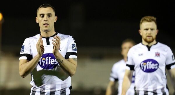 Dundalk's Dylan Connelly celebrate after the game. Photo: INPHO/Bryan Keane.