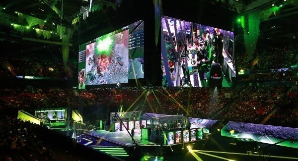 The spectacle at the International 2018 Dota 2 Championships at Rogers Arena in Vancouver, Canada. Pictures: Getty Images.