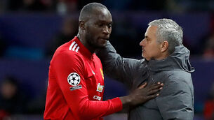 Romelu Lukaku and Jose Mourinho File Photo