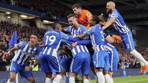 Brighton stun Man United as Gross header secures Premier League safety
