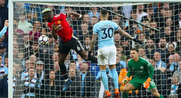 Manchester United's Paul Pogba scores his side's second goal at the Etihad Stadium. Photo: Nick Potts/PA