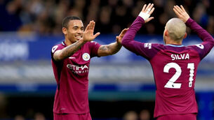 City keep alive dream of winning premier league title in the Manchester derby