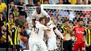 Nemanja Matic sees red, but Man United hang on for victory against Watford