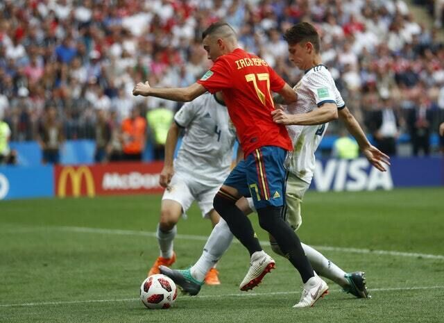 Spain&rsquo;s Iago Aspas went close in normal time (AP).