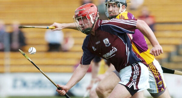 Kerins in action for Galway against Wexofrd in the 2007 National Hurling League quarter-final