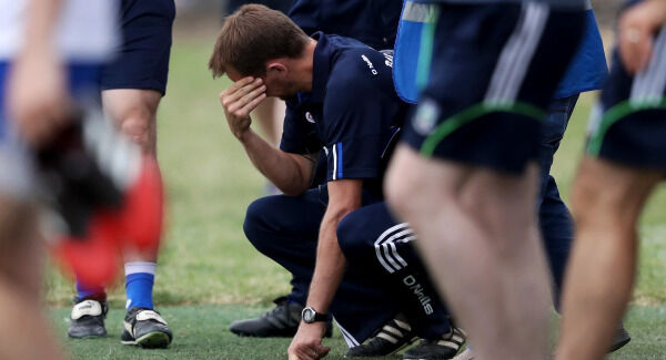 Laois manager John Sugrue dejected at the end of the game. Pic: INPHO/Tommy Dickson Laois manager John Sugrue dejected at the end of the game. Pic: INPHO/Tommy Dickson