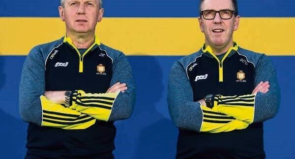 Joint Clare managers Donal Moloney and Gerry O’Connor. Much of their management philosophy centres on looking out for the personal and professional development of their players. Picture: Diarmuid Greene.