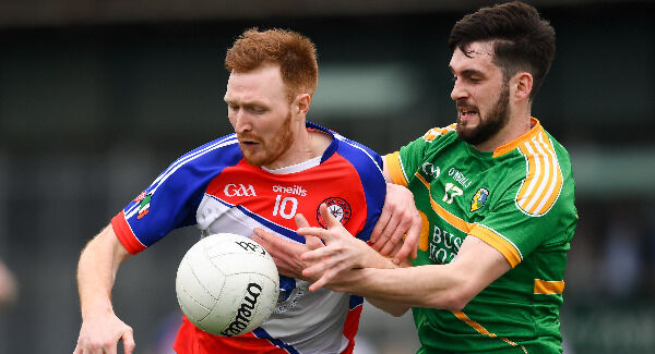 Tony Donnelly of New York in action against Noel Plunkett of Leitrim during their Connacht GAA Football Senior Championship Quarter-Final match at Gaelic Park in New York yesterday. Photo: Stephen McCarthy/Sportsfile Tony Donnelly of New York in action against Noel Plunkett of Leitrim during their Connacht GAA Football Senior Championship Quarter-Final match at Gaelic Park in New York yesterday. Photo: Stephen McCarthy/Sportsfile