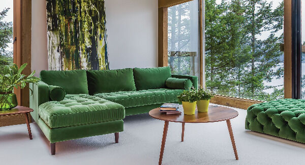 Dusky apple velvet upholstery brings luxury, comfort and style to the Scott statement sofa from EZ Living (€1,799 sale price). Dusky apple velvet upholstery brings luxury, comfort and style to the Scott statement sofa from EZ Living (€1,799 sale price).
