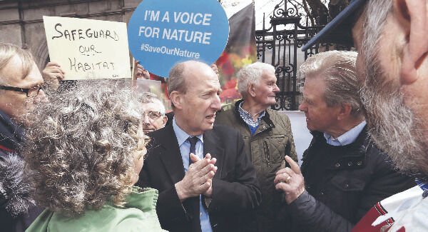 Environmental groups remonstrate over Heritage Bill roll back of Irish nature laws. Photo: Sasko Lazarov/Photocall Ireland Environmental groups remonstrate over Heritage Bill roll back of Irish nature laws. Photo: Sasko Lazarov/Photocall Ireland