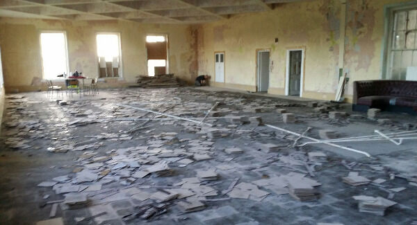 The banqueting hall of Ballinafad House in its derelict state prior to renovation. The banqueting hall of Ballinafad House in its derelict state prior to renovation.