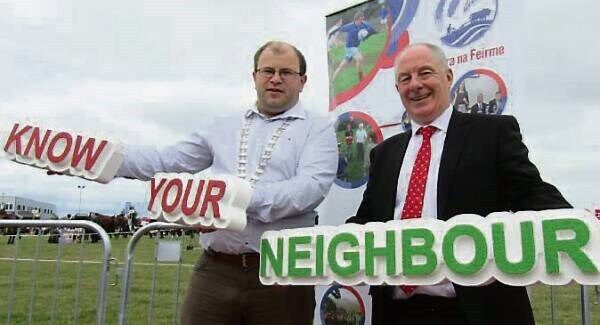 Macra national president James Healy and Minister for Rural and Community Development Michael Ring launching the Macra na Feirme Know Your Neighbour Campaign at the Claremorris Agricultural Show. Macra national president James Healy and Minister for Rural and Community Development Michael Ring launching the Macra na Feirme Know Your Neighbour Campaign at the Claremorris Agricultural Show.