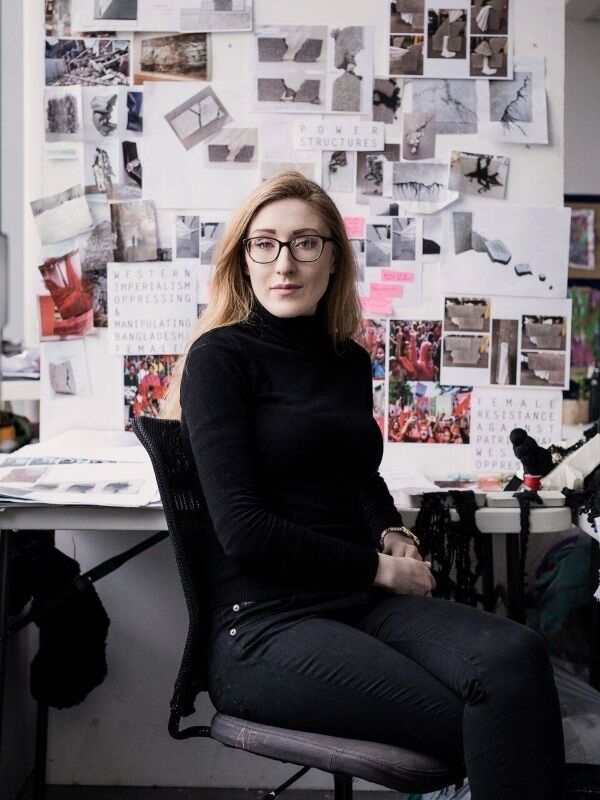 Textile artist Aoife Banks believes fast fashion is a feminist issue. Picture: Matthew Thompson Textile artist Aoife Banks believes fast fashion is a feminist issue. Picture: Matthew Thompson