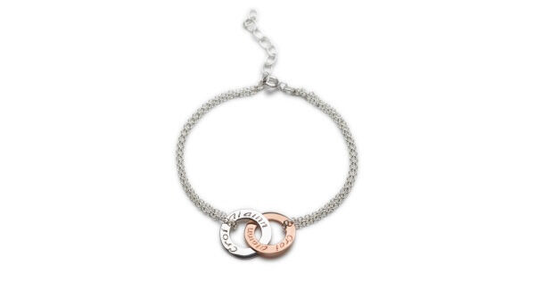 Croí Álainn double bracelet, solid rose gold and silver circle (€145) Croí Álainn double bracelet, solid rose gold and silver circle (€145)
