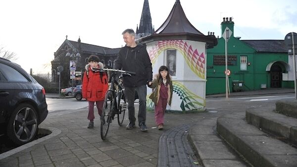After dropping his children Cian and Áine to school, Shane Clarke commutes across the city by bike: “It’s only when I’m almost at the bus station that I hit the only decent cycle lane. And all of the vehicles I pass, there’s generally one person in them. So it’s an extraordinary waste of space. Picture: Larry Cummins