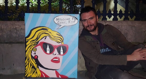 Kevin O’Brien with one of the Mad About Cork pieces of artwork. Kevin O’Brien with one of the Mad About Cork pieces of artwork.